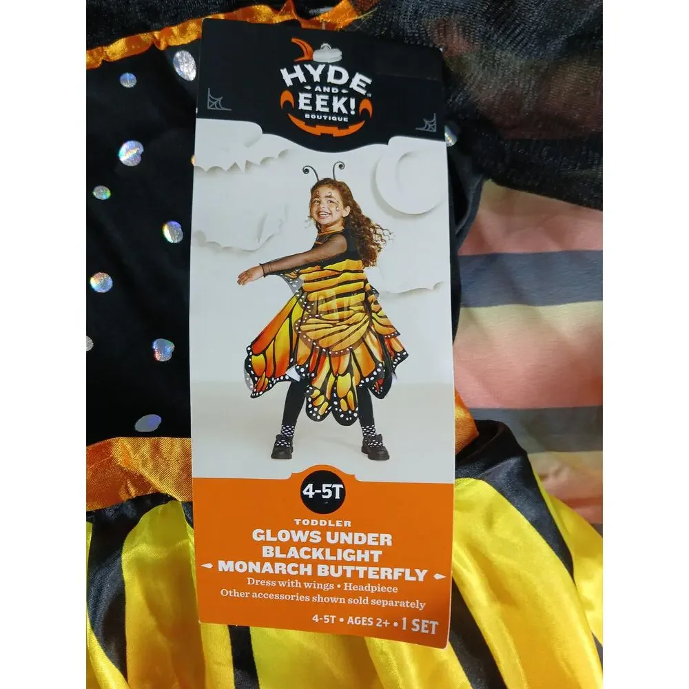 Butterfly Costume Toddler (4-5T) Hyde and Eek Target Monarch Dress Wings NWT